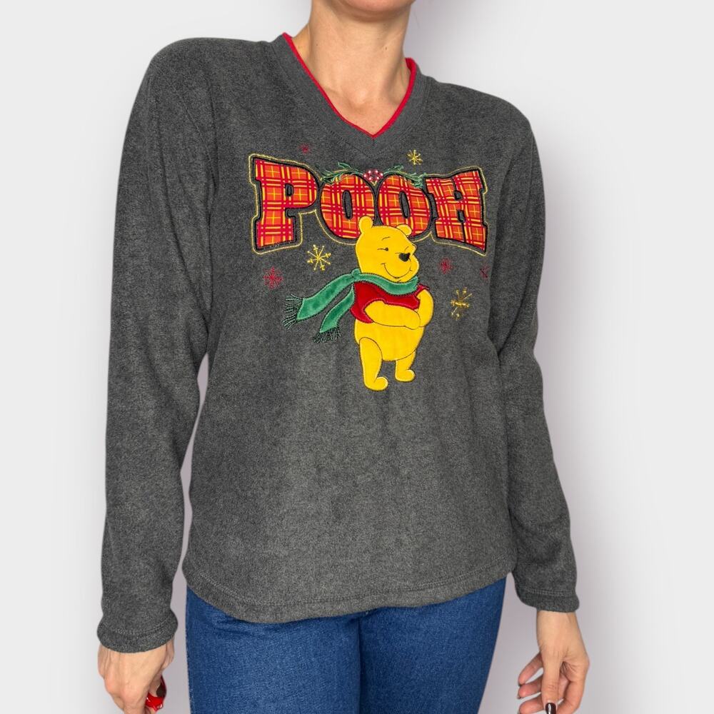 Winnie the Pooh Holiday Fleece Size M - Picture 2 of 5